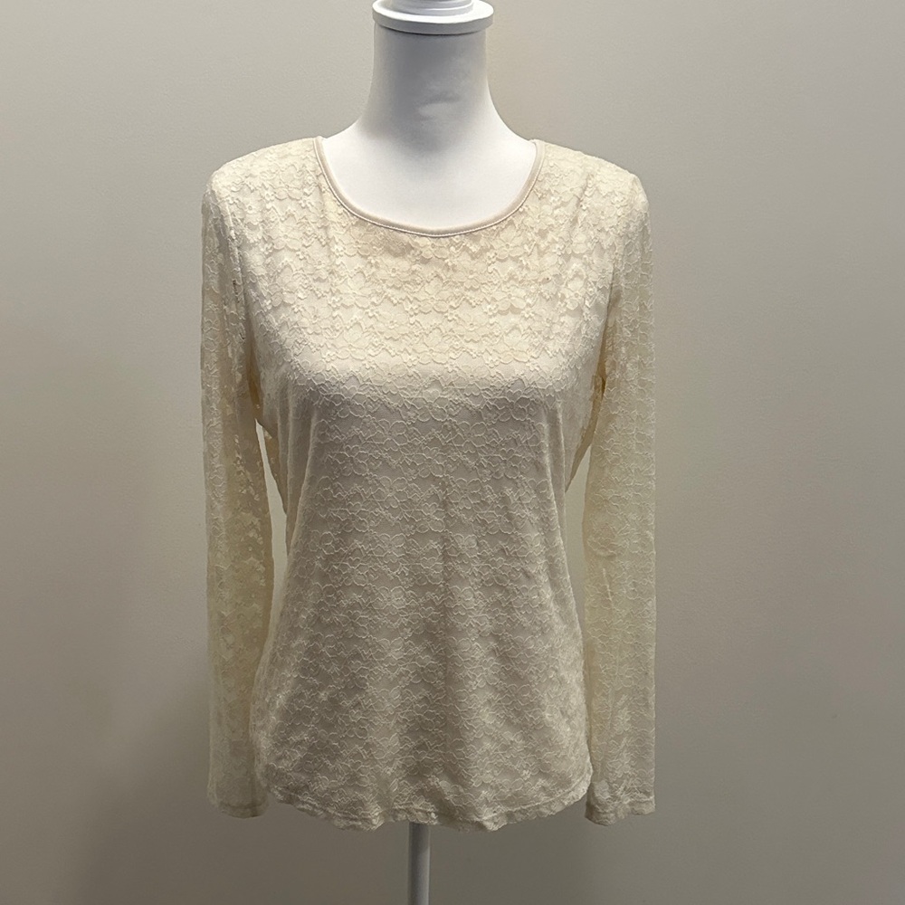Calvin Klein Cream Lace Blouse